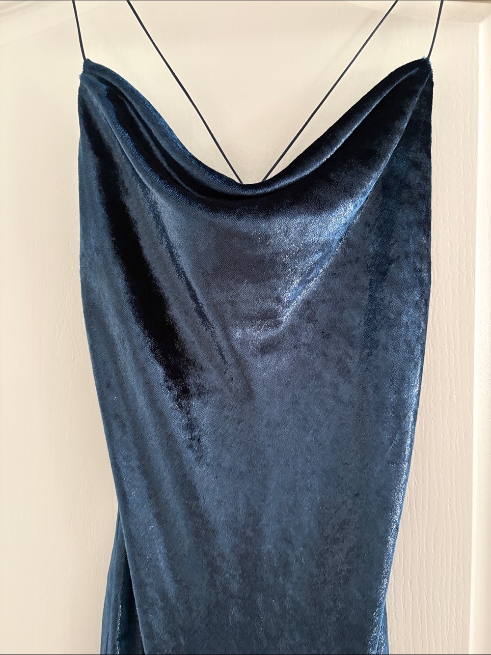 Anne Fontaine Navy Velvet Strapless Cowl Dress 36